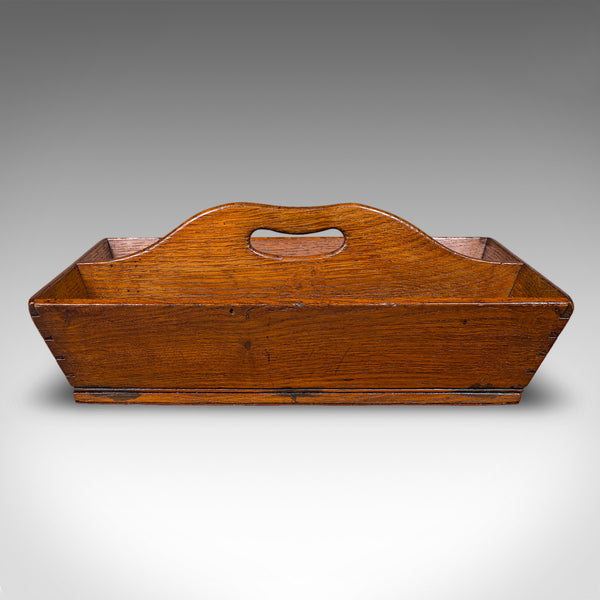 Antique Housekeeper’s Carry, English Oak, Cutlery Tray, Trug, Work Box, Georgian