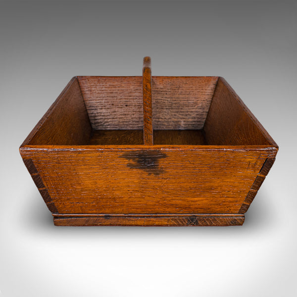 Antique Housekeeper’s Carry, English Oak, Cutlery Tray, Trug, Work Box, Georgian