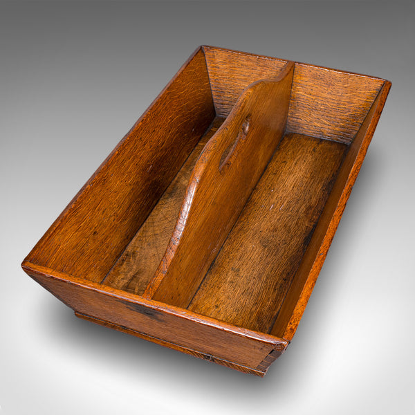 Antique Housekeeper’s Carry, English Oak, Cutlery Tray, Trug, Work Box, Georgian