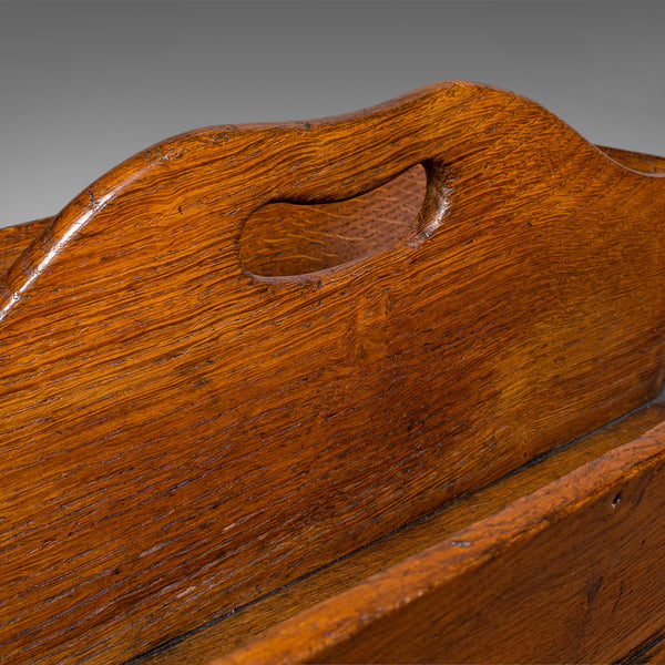 Antique Housekeeper’s Carry, English Oak, Cutlery Tray, Trug, Work Box, Georgian