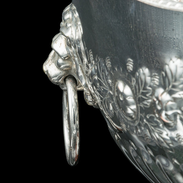 Antique Presentation Bowl, English, Silver Plate, Ice Bucket, Cooler, Edwardian