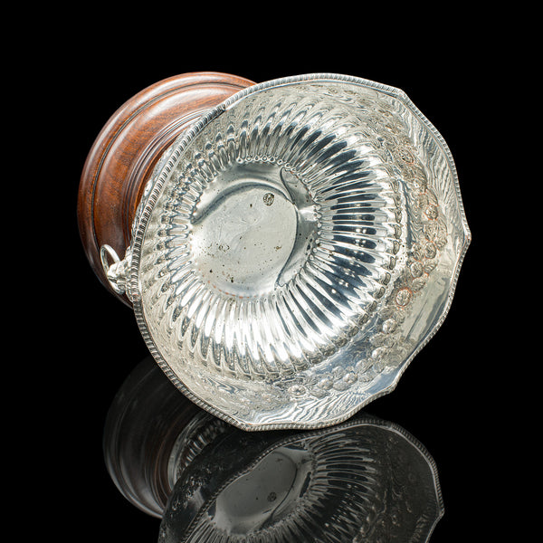 Antique Presentation Bowl, English, Silver Plate, Ice Bucket, Cooler, Edwardian