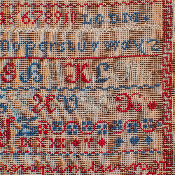 Antique Needlework Sample, English, Framed, Embroidery, Decor, William IV, 1835