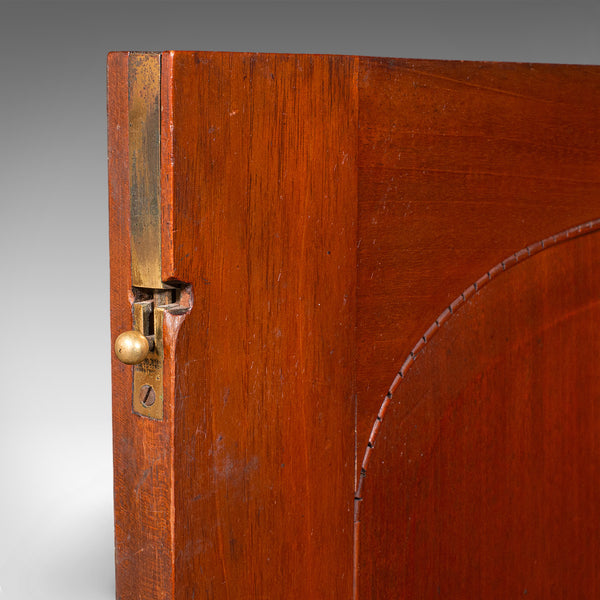 Large Antique Captain's Bookcase, English, Enclosed Book Cabinet, Late Victorian