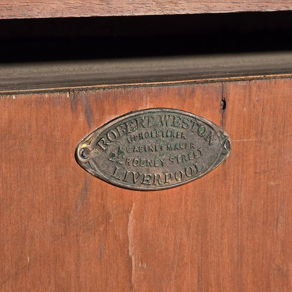 Large Antique Captain's Bookcase, English, Enclosed Book Cabinet, Late Victorian
