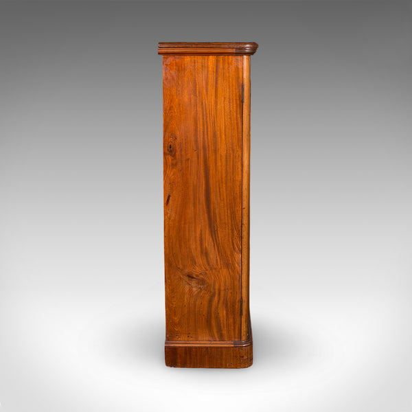 Large Antique Captain's Bookcase, English, Enclosed Book Cabinet, Late Victorian