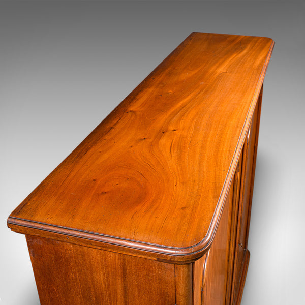 Large Antique Captain's Bookcase, English, Enclosed Book Cabinet, Late Victorian