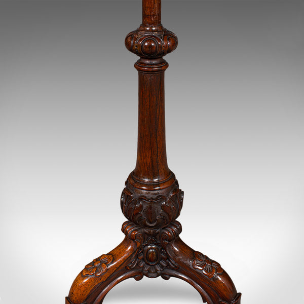 Antique Pole Screen, English, Embroidered Fire Panel, Reflector, Early Victorian