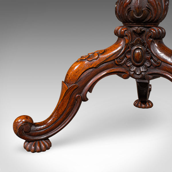 Antique Pole Screen, English, Embroidered Fire Panel, Reflector, Early Victorian