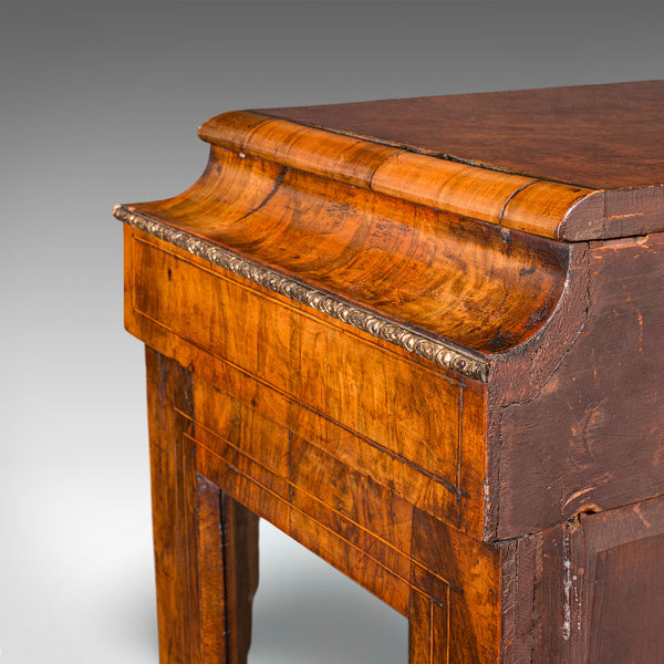 Antique Pier Cabinet, English, Walnut, Glazed Display Bookcase, Victorian, 1860