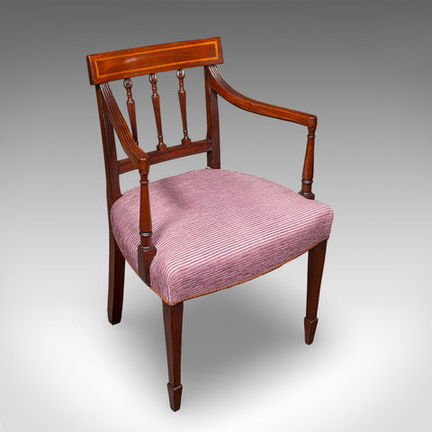 Antique Morning Room Chair, English, Desk, Elbow Seat, Reception Hall, Regency