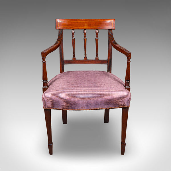 Antique Morning Room Chair, English, Desk, Elbow Seat, Reception Hall, Regency