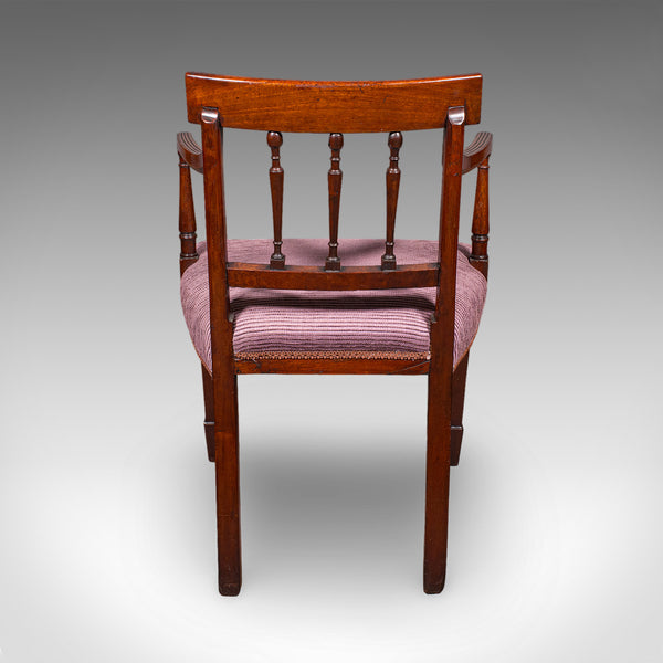 Antique Morning Room Chair, English, Desk, Elbow Seat, Reception Hall, Regency