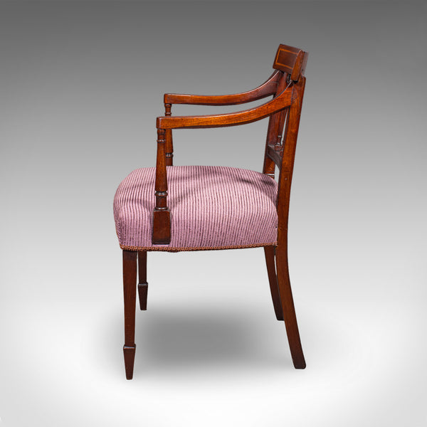 Antique Morning Room Chair, English, Desk, Elbow Seat, Reception Hall, Regency