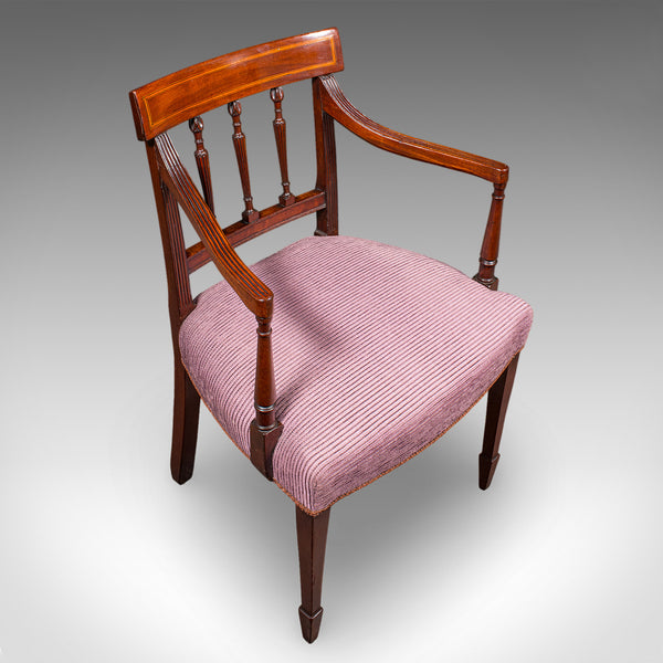 Antique Morning Room Chair, English, Desk, Elbow Seat, Reception Hall, Regency