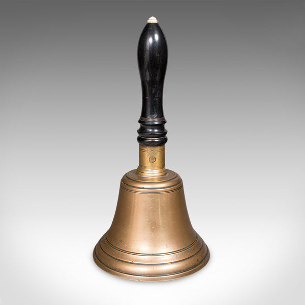 Antique Schoolmaster's Hand Bell, English, Bronze, Dinner Chime, Edwardian, 1910