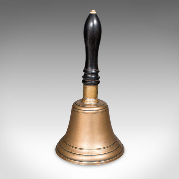 Antique Schoolmaster's Hand Bell, English, Bronze, Dinner Chime, Edwardian, 1910
