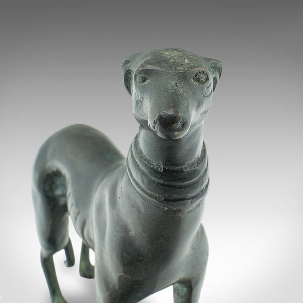 Antique Greyhound Figure, French, Bronze, Dog Paperweight, Ornament, Victorian