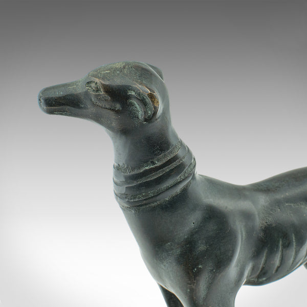 Antique Greyhound Figure, French, Bronze, Dog Paperweight, Ornament, Victorian