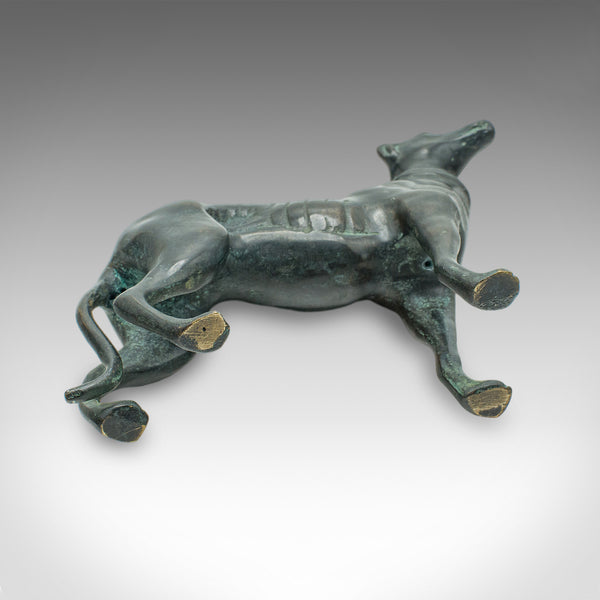 Antique Greyhound Figure, French, Bronze, Dog Paperweight, Ornament, Victorian