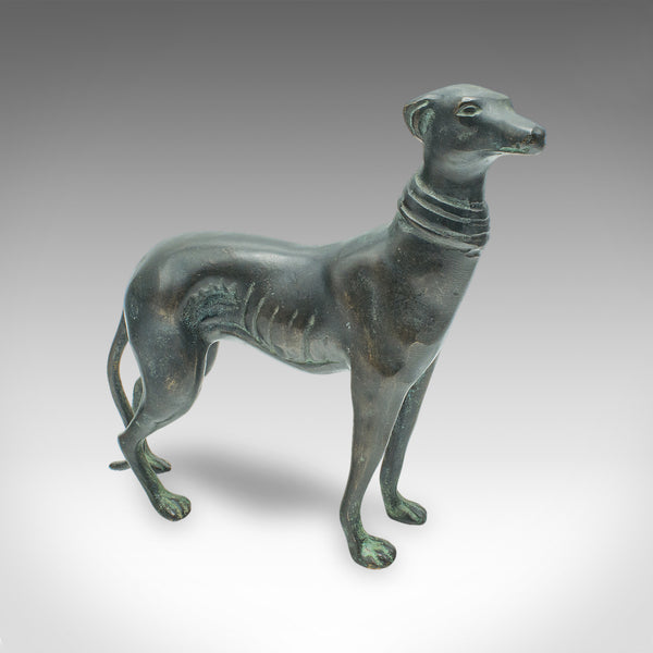 Antique Greyhound Figure, French, Bronze, Dog Paperweight, Ornament, Victorian
