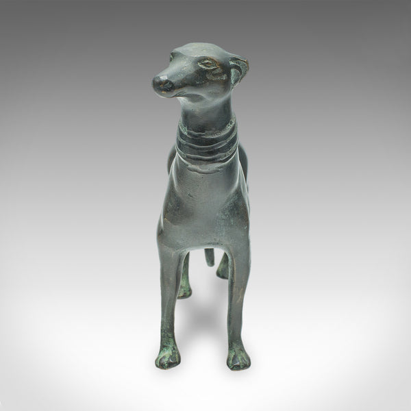 Antique Greyhound Figure, French, Bronze, Dog Paperweight, Ornament, Victorian