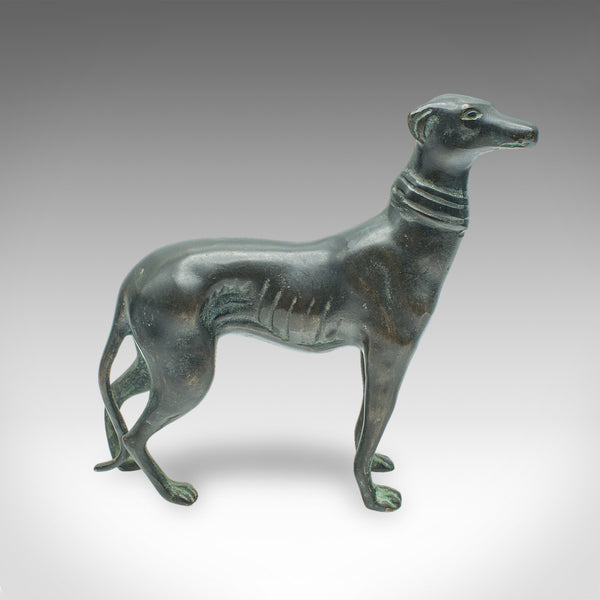 Antique Greyhound Figure, French, Bronze, Dog Paperweight, Ornament, Victorian