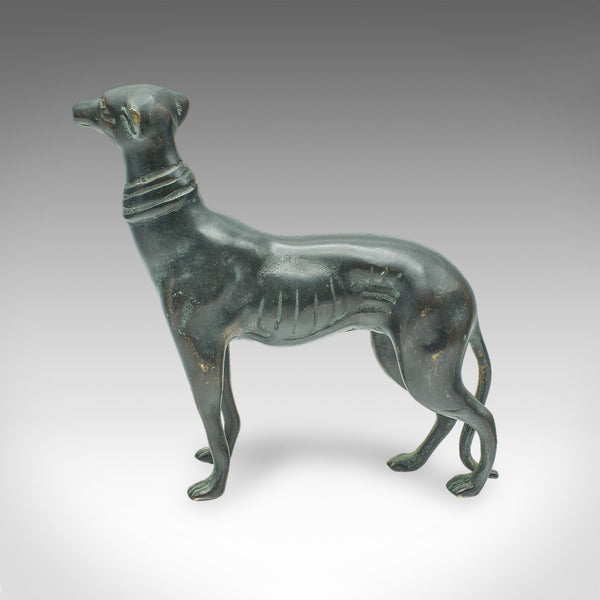Antique Greyhound Figure, French, Bronze, Dog Paperweight, Ornament, Victorian