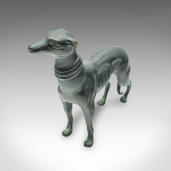 Antique Greyhound Figure, French, Bronze, Dog Paperweight, Ornament, Victorian