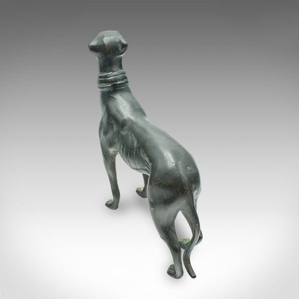 Antique Greyhound Figure, French, Bronze, Dog Paperweight, Ornament, Victorian