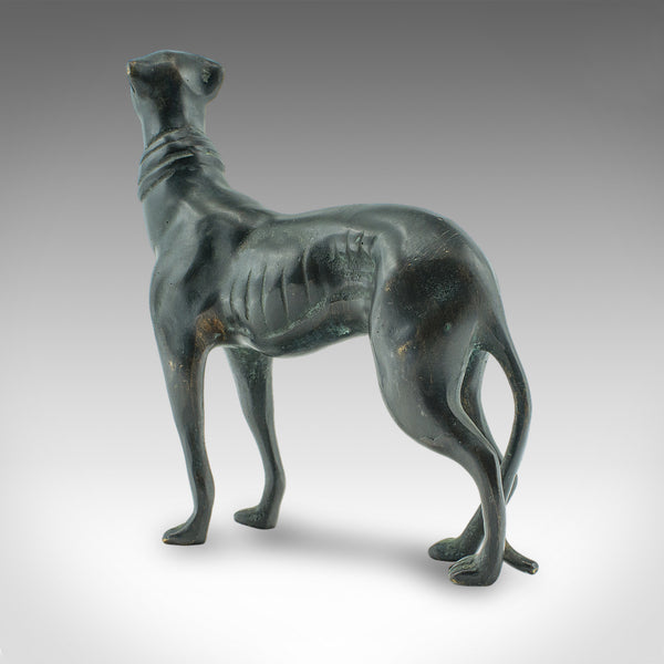 Antique Greyhound Figure, French, Bronze, Dog Paperweight, Ornament, Victorian