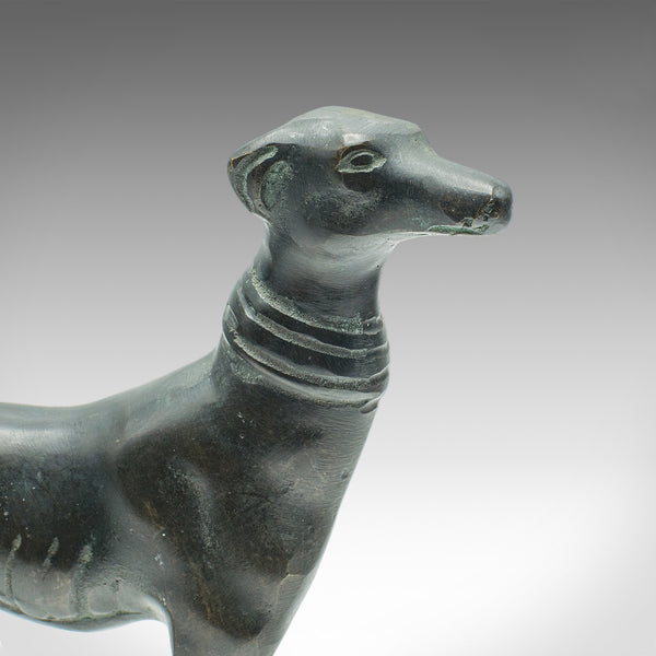Antique Greyhound Figure, French, Bronze, Dog Paperweight, Ornament, Victorian