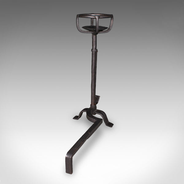 Antique Fireplace Set, English Cast Iron, Fire Basket, Mulling Andiron, Georgian