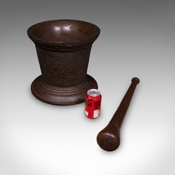 Huge 140 LB Antique Dye Maker's First Stage Mortar & Pestle, English, Georgian