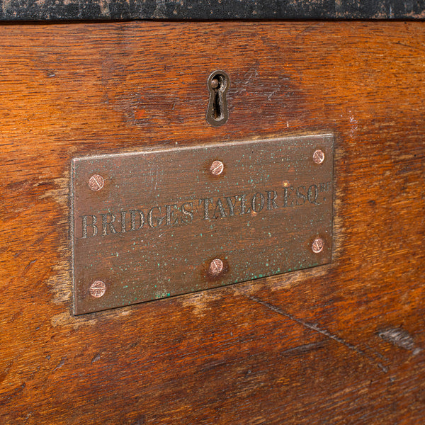 Large Antique Silver Chest, English, Oak, Iron Bound, Shipping Trunk, Victorian