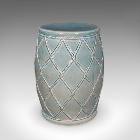 Vintage Planter Base, Chinese, Ceramic, Jardiniere Stand, Garden Seat, Maritime