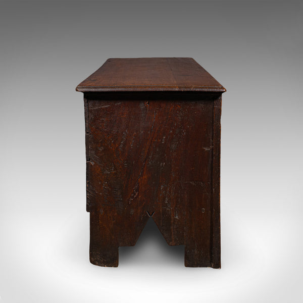 Antique Linen Chest, English, Carved Oak, Coffer, Bay Window Seat, William III