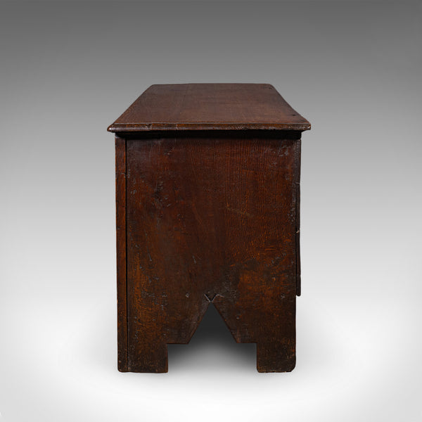 Antique Linen Chest, English, Carved Oak, Coffer, Bay Window Seat, William III