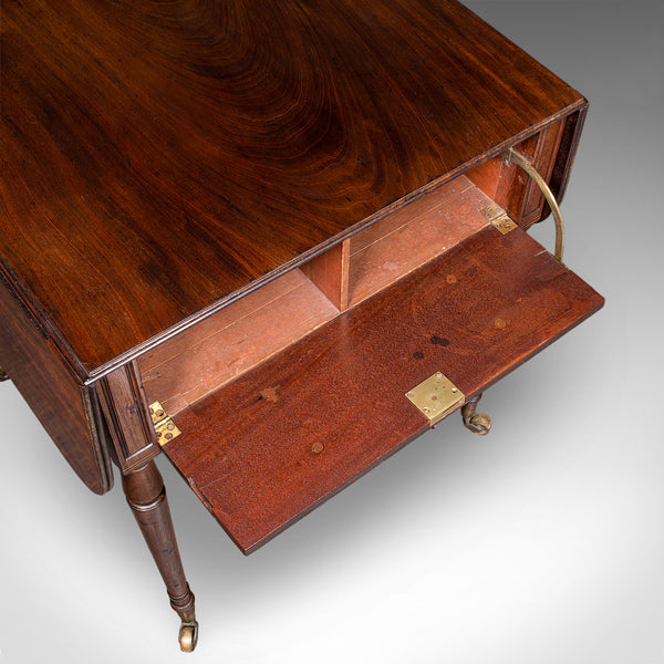 Antique Reader's Table, English, Pembroke, Drop Leaf, Occasional, Regency, 1820