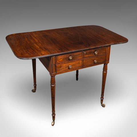 Antique Reader's Table, English, Pembroke, Drop Leaf, Occasional, Regency, 1820