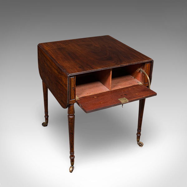 Antique Reader's Table, English, Pembroke, Drop Leaf, Occasional, Regency, 1820