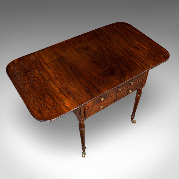 Antique Reader's Table, English, Pembroke, Drop Leaf, Occasional, Regency, 1820