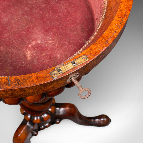 Antique Spirits Table, English, Burr Maple, Glasses Stand, Teapoy, William IV