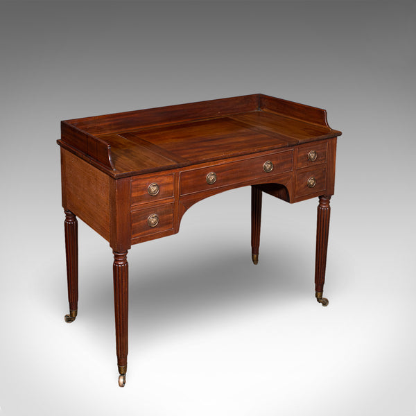 Antique Writing Table, English, Kneehole Desk, Home Office, Study, Regency, 1820