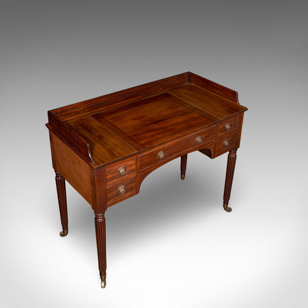 Antique Writing Table, English, Kneehole Desk, Home Office, Study, Regency, 1820