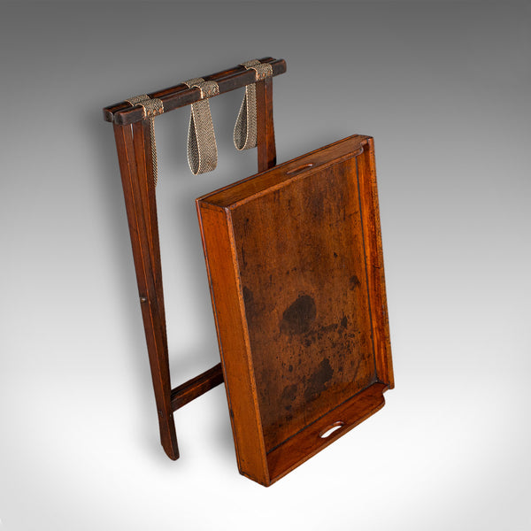 Antique Butler's Serving Tray on Stand, English Country House, Folding, Georgian