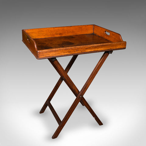 Antique Butler's Serving Tray on Stand, English Country House, Folding, Georgian