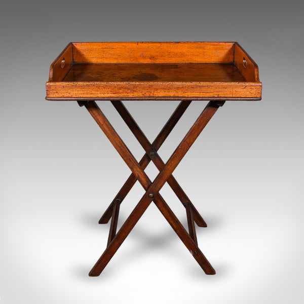 Antique Butler's Serving Tray on Stand, English Country House, Folding, Georgian