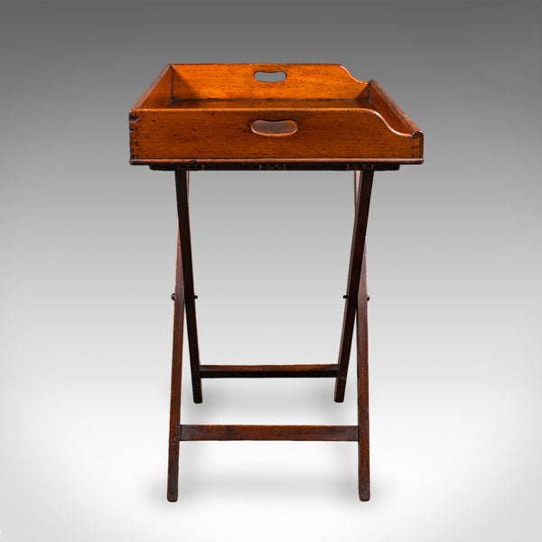 Antique Butler's Serving Tray on Stand, English Country House, Folding, Georgian