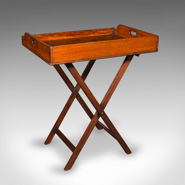 Antique Butler's Serving Tray on Stand, English Country House, Folding, Georgian